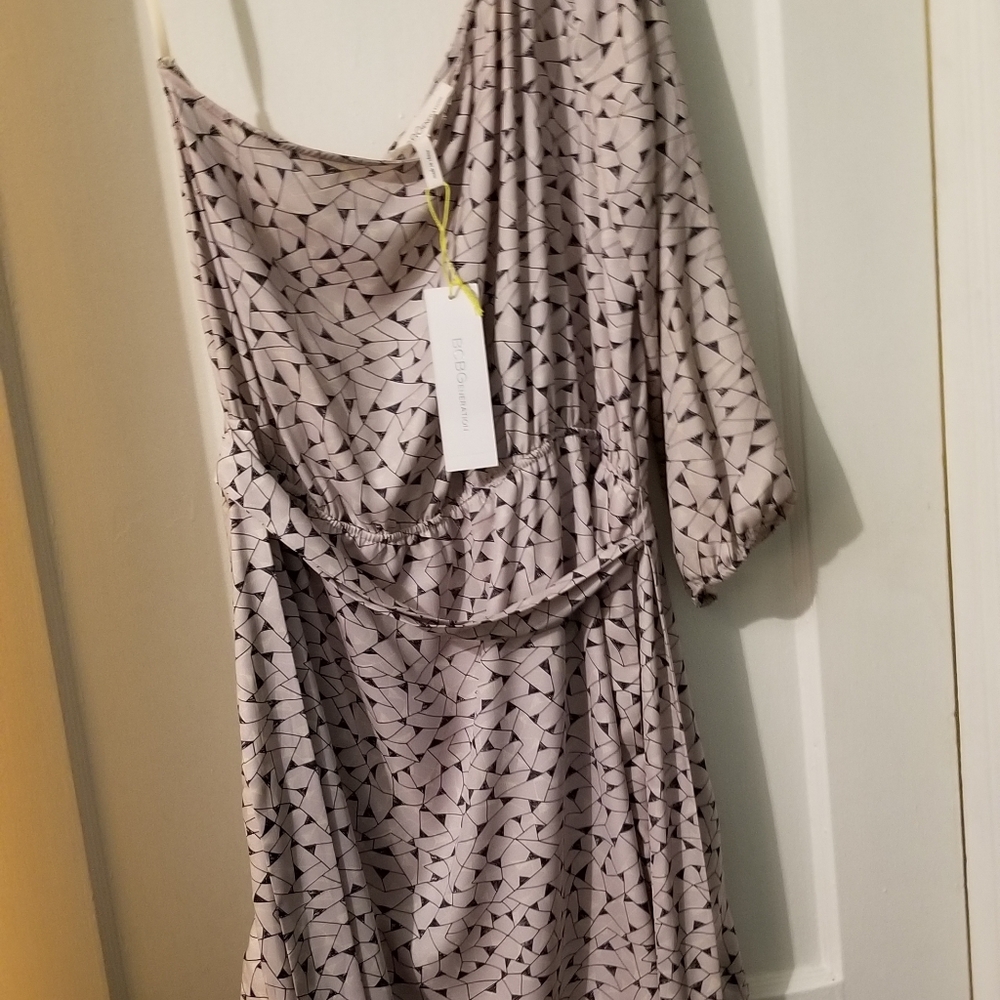 BCBG One Shoulder Beautiful violet silk dress.